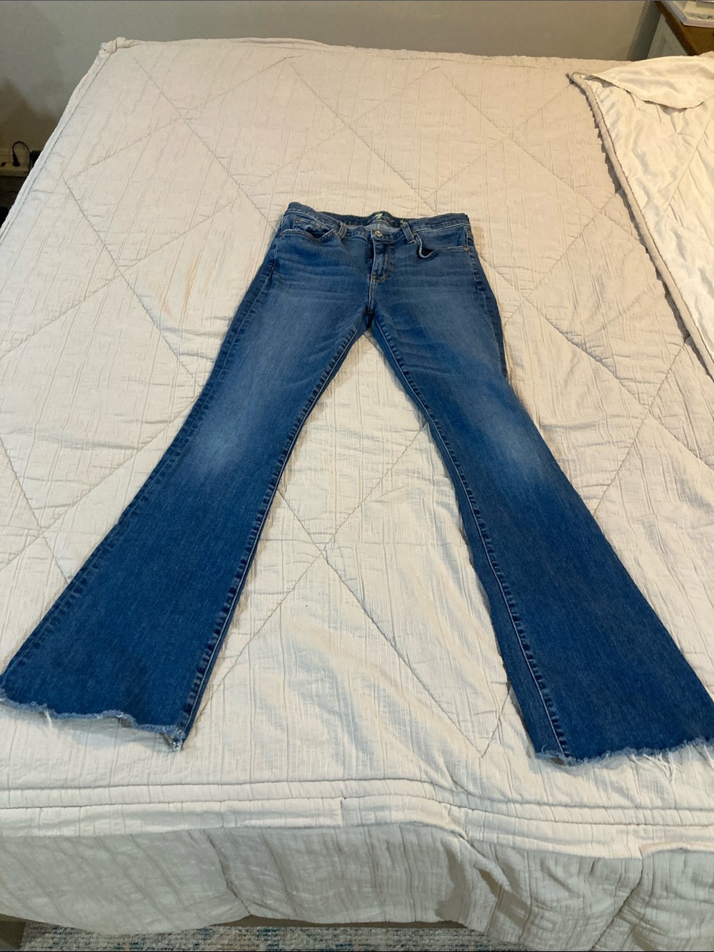7 For All Mankind Dark Blue Flared Jeans